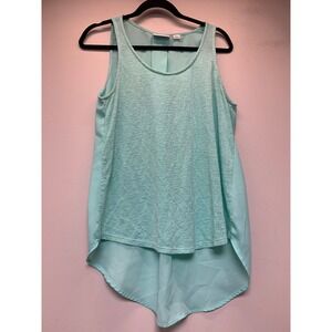 14th & Union Tank Top Women Medium Mint Green Excellent High-Low Mixed Media
